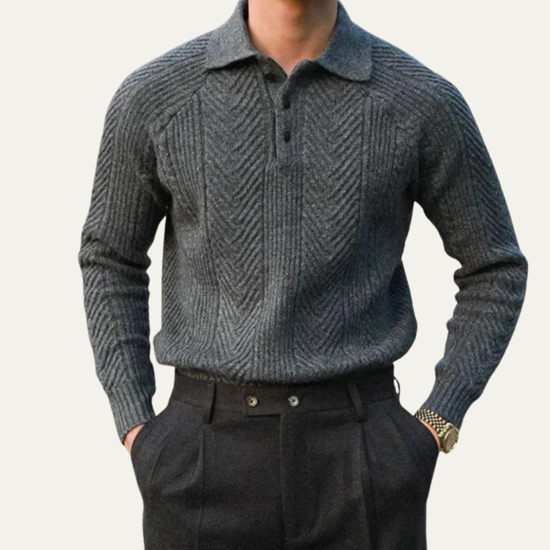 Men's Texture Knit Quarter Zip Sweater