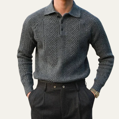 Men's Texture Knit Quarter Zip Sweater
