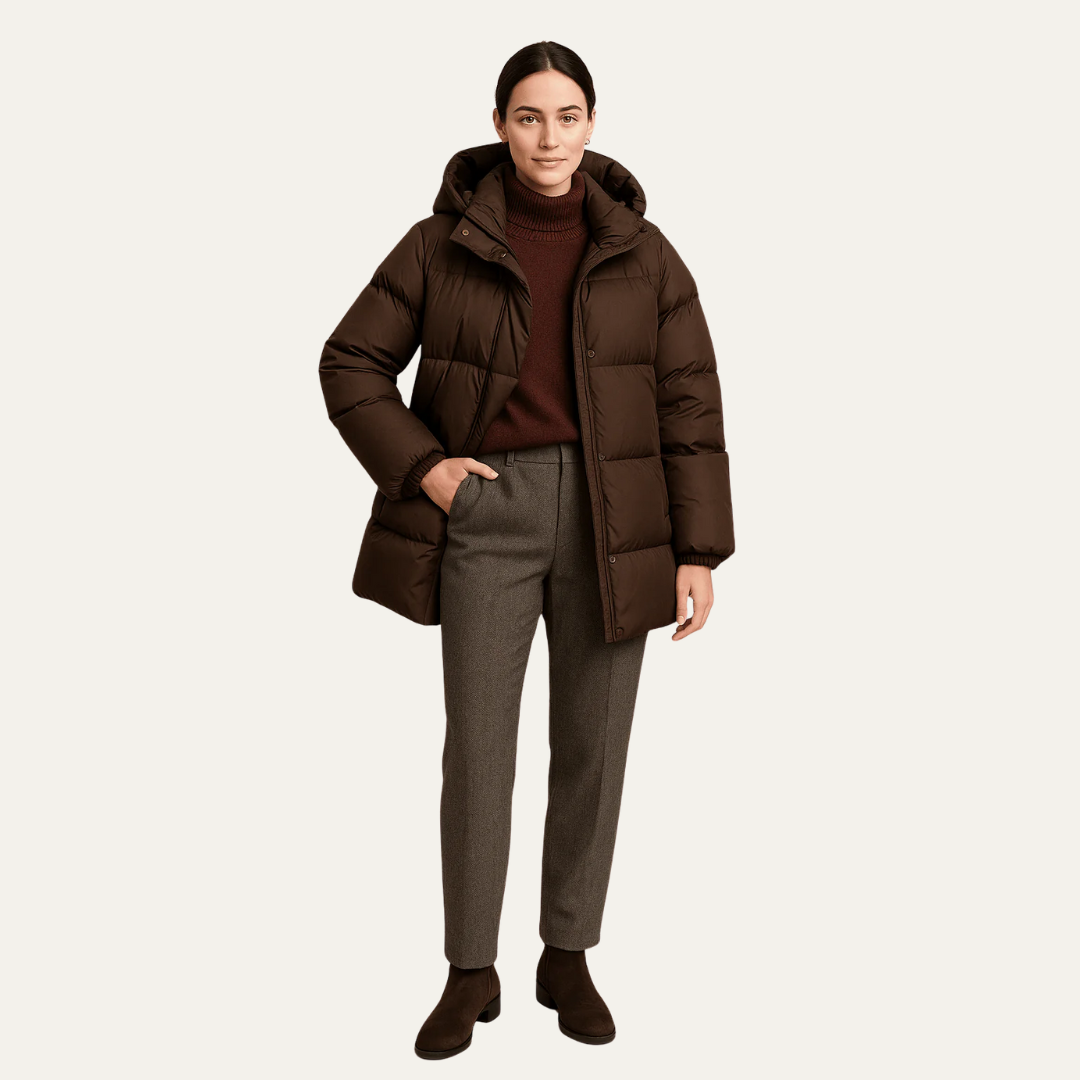 Warm Short Down Filled Puffer Coat - OutfitLondon