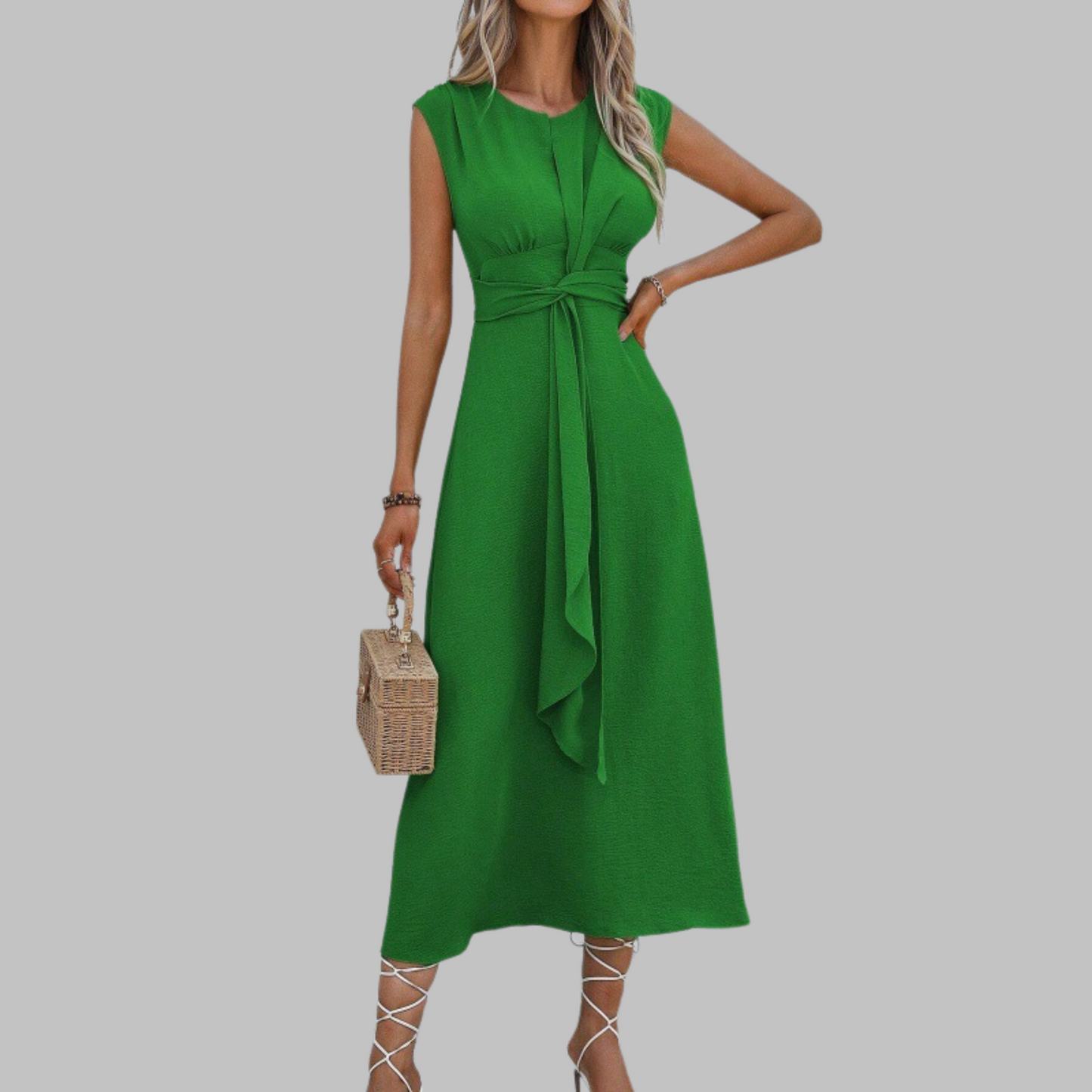 Chic Strapless Round Neck Maxi Dress