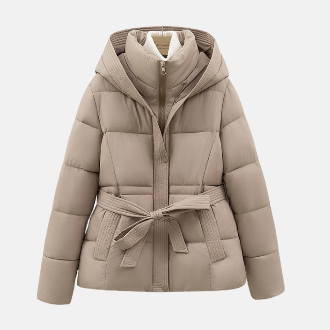 Women's Warm Padded Parka Jacket with Hood - OutfitLondon