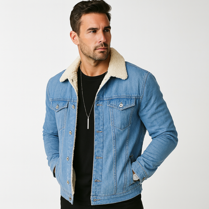 Warm Mens Shearling Leather Jacket - OutfitLondon
