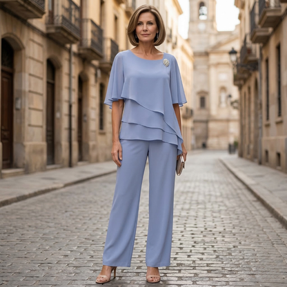 Ladies Lightweight Pantsuit Formal 2 Piece Evening Wear - OutfitLondon