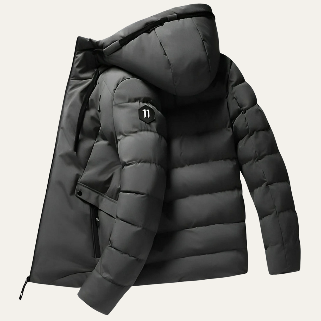 Warm Men's Full Zip Padded Parka Jacket