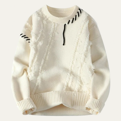 Rugged Edge Crew Neck Knit Sweater