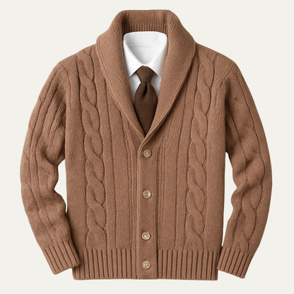 Warm Crew Neck Mens Cardigan Sweater - OutfitLondon