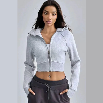 Women's Cropped Zip Up Hoodie