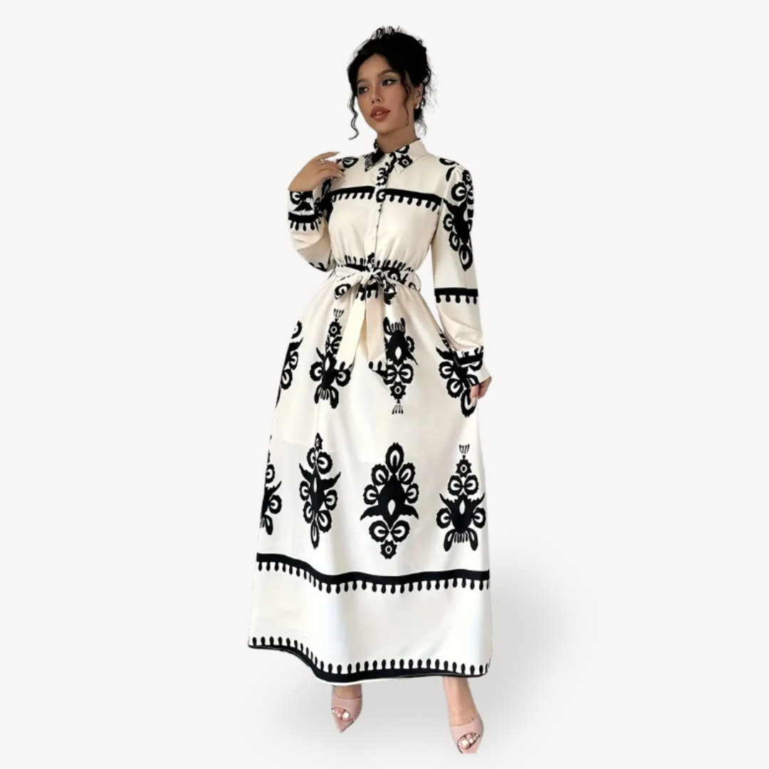 Classic Floral Long Summer Dress for Ladies - OutfitLondon