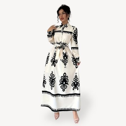 Classic Floral Long Summer Dress for Ladies - OutfitLondon