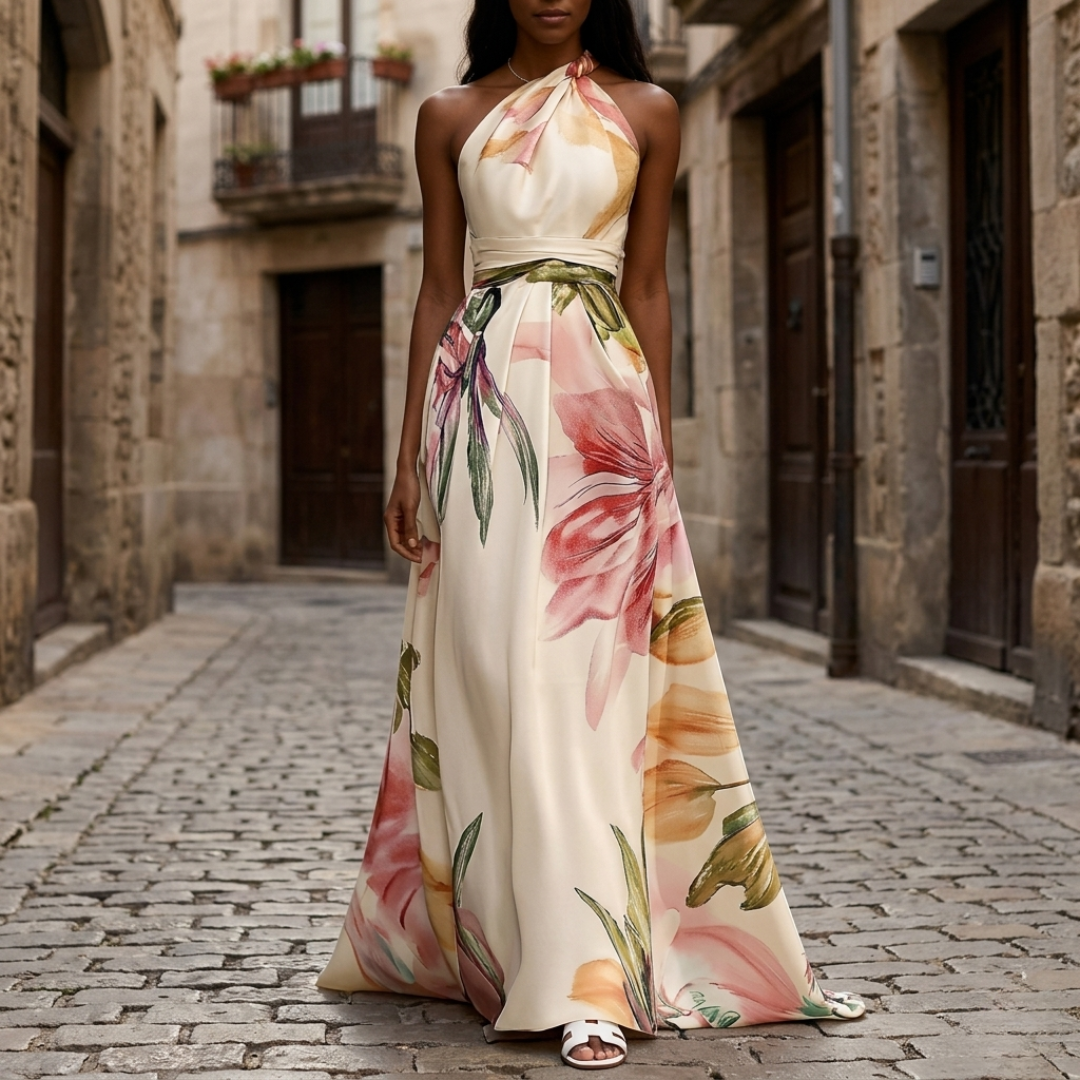 Chic Strapless Long Summer Dress - OutfitLondon