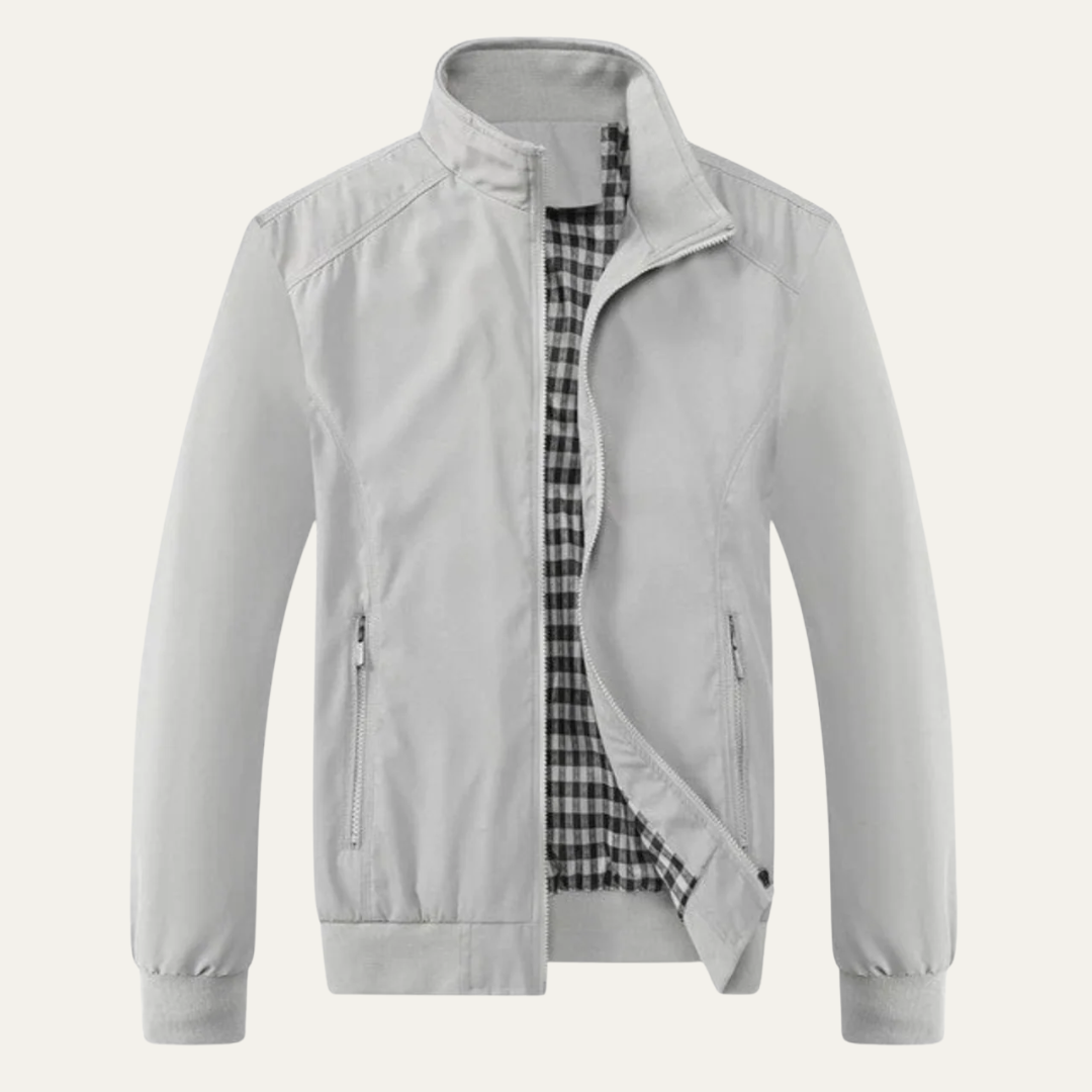Men's Breathable Casual Checked Bomber Coat - OutfitLondon