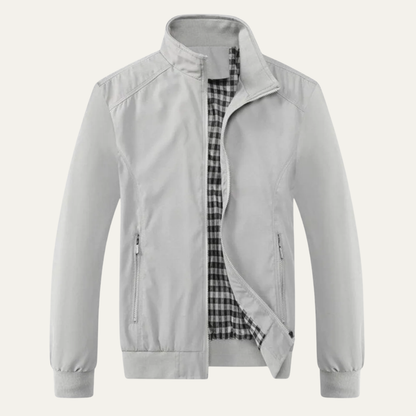Men's Breathable Casual Checked Bomber Coat - OutfitLondon
