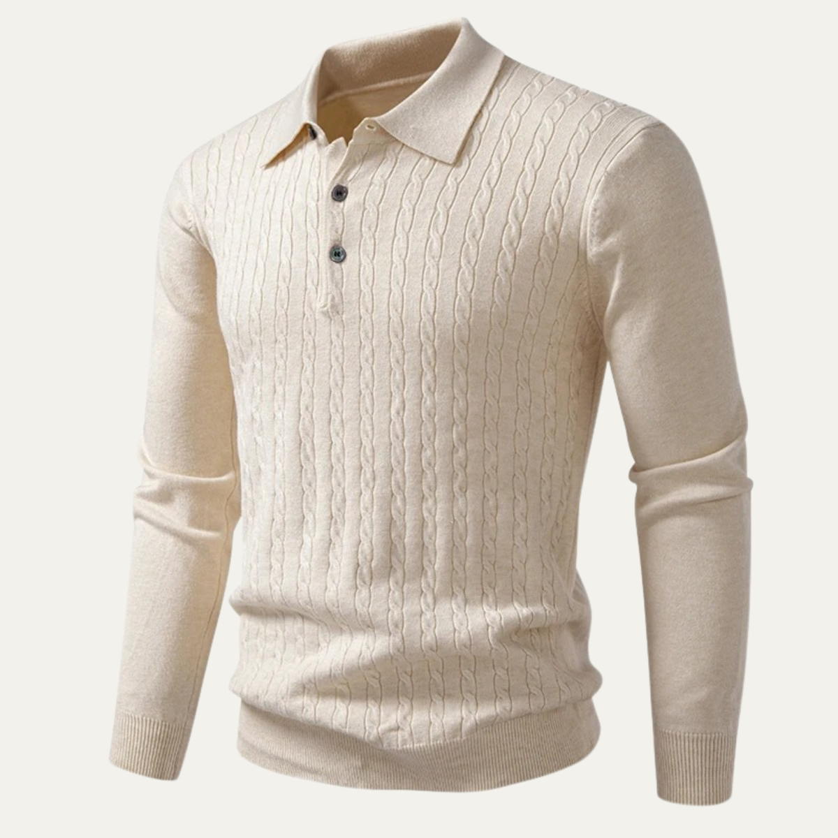 Classic Men's Button Knit Polo Jumper - OutfitLondon
