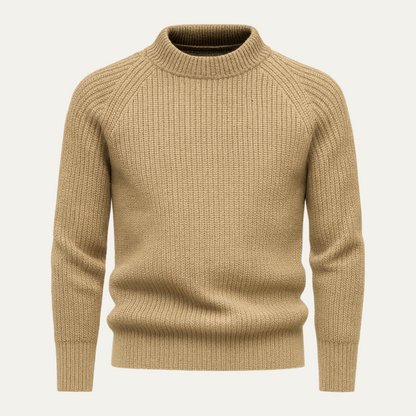 Men's Crew Neck Thick Cable Knit Jumper Sweater