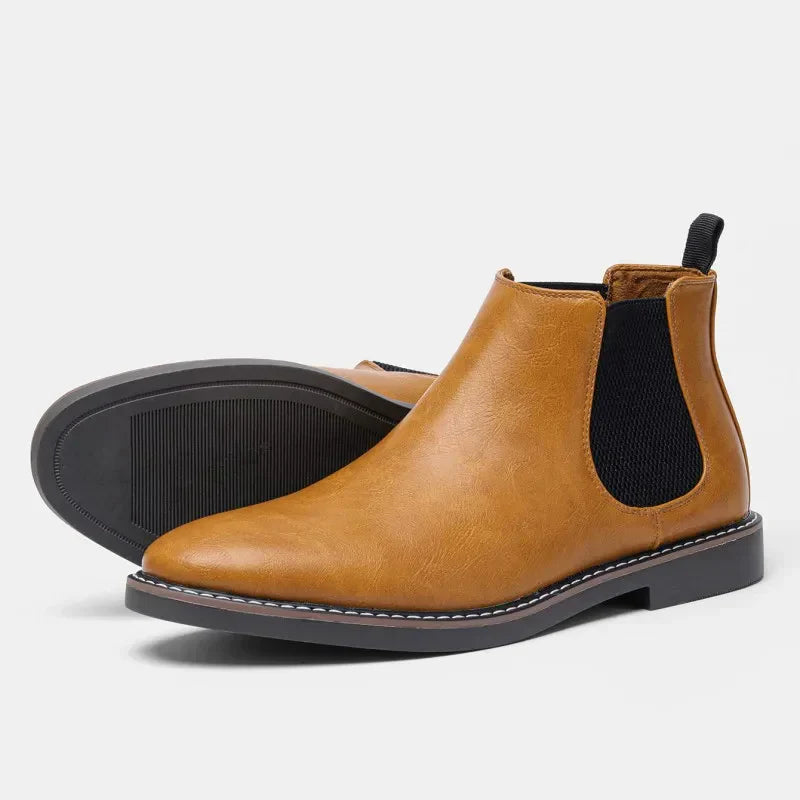 Luxury Synthetic Leather Chelsea Boots for Men - OutfitLondon