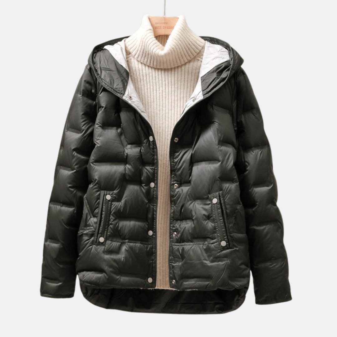 Warm Padded Hooded Coat for Women - Soft Puffer Jacket - OutfitLondon
