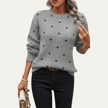 Ladies Classic Spotted Pullover Sweater