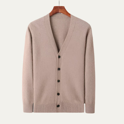 Soft Men's Button Front Crew Neck Sweater Cardigan