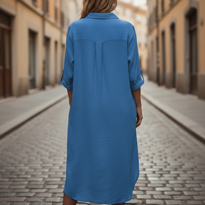 Relaxed Fit Casual Shirt Dress for Women