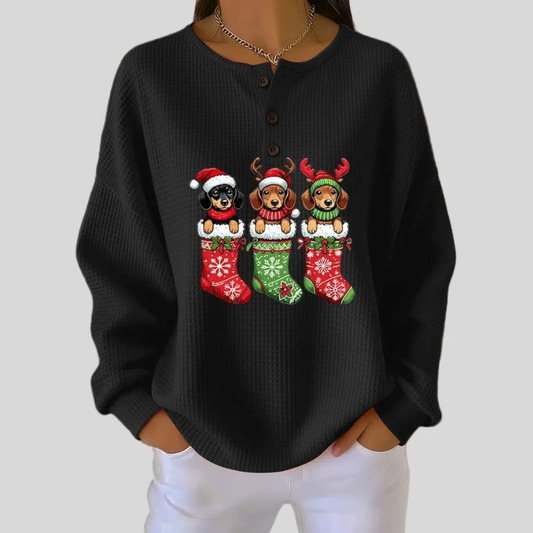 Classic Holiday Dog Pattern Sweater - OutfitLondon