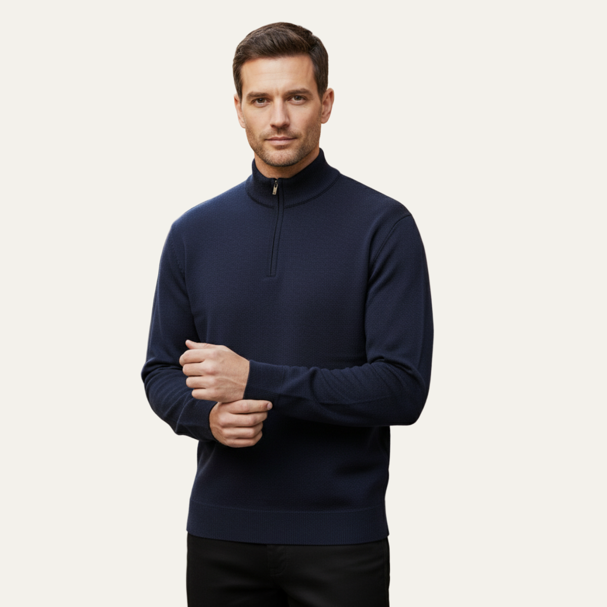 Classic Mens Quarter Zip Sweater