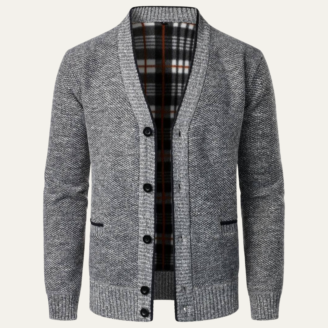 Men's Cable Knit Crew Neck Sweater Cardigan - OutfitLondon