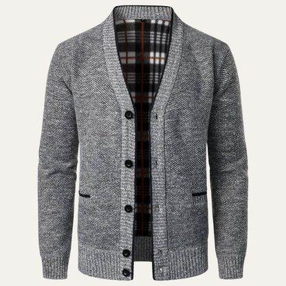 Men's Cable Knit Crew Neck Sweater Cardigan - OutfitLondon