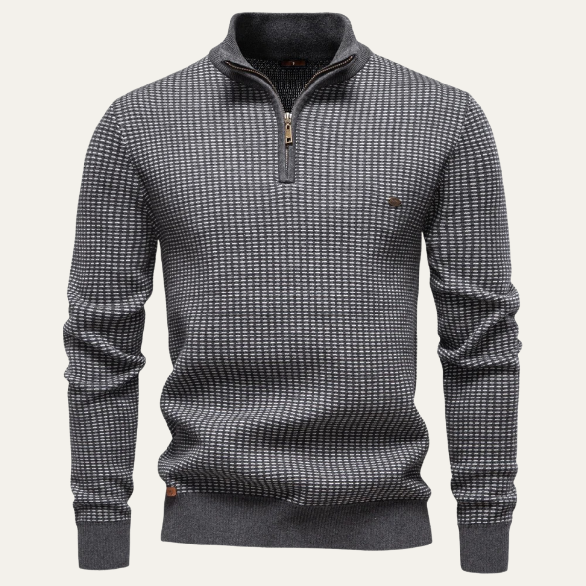 Stylish Men's Quarter Zip Knit Sweater - OutfitLondon