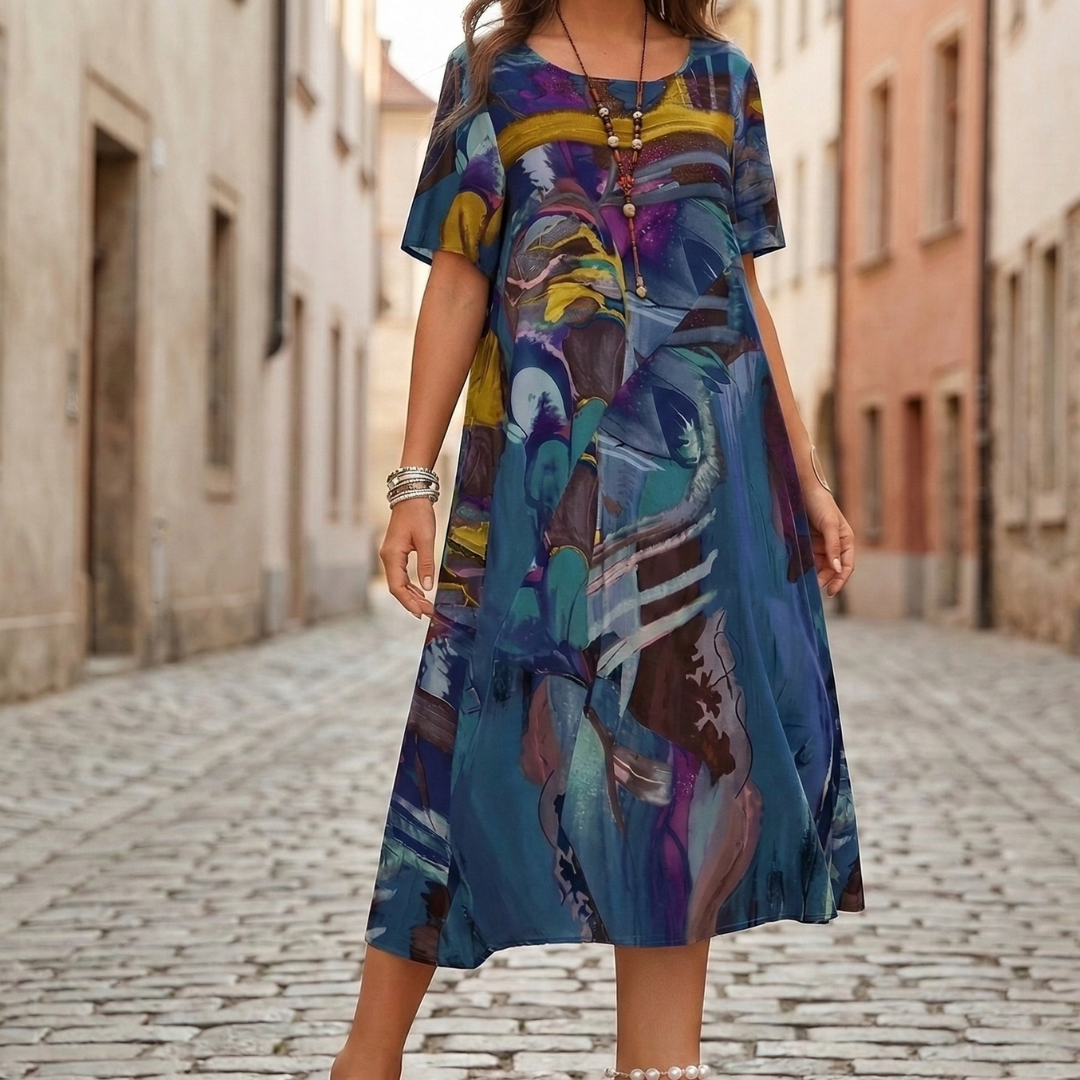 Relaxed Fit Floral Summer Dress for Women - OutfitLondon