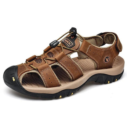 Comfortable Brown Leather Arch Support Sandal - OutfitLondon