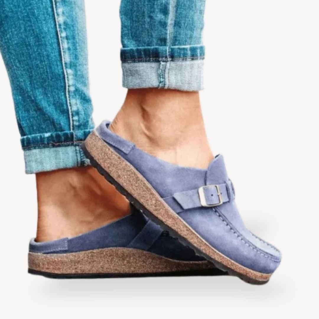 Soft Leather Adjustable Slip On Shoes for Women