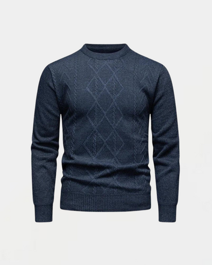 Classic Crew Neck Patterned Sweater