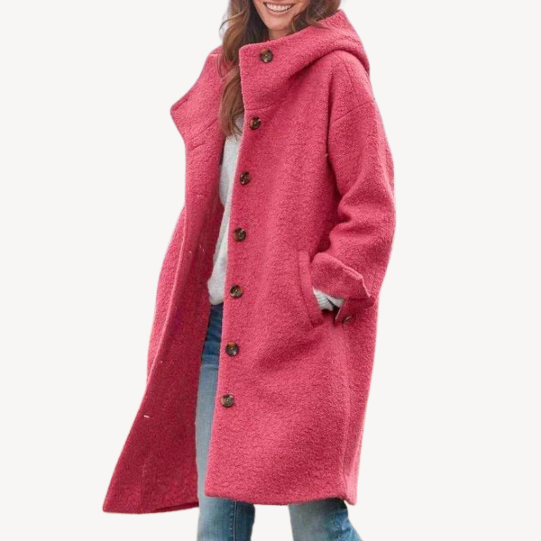 Ladies Warm Button Front Trench Coat
