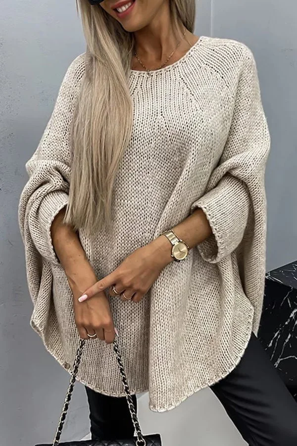 Cozy Ladies Oversized Crew Neck Jumper - OutfitLondon