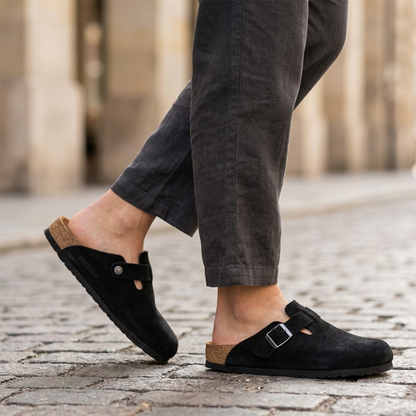 Soft Leather Mule Slip On Comfortable Summer Shoes - OutfitLondon