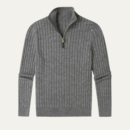 Men's Textured Quarter Zip Crew Neck Sweater