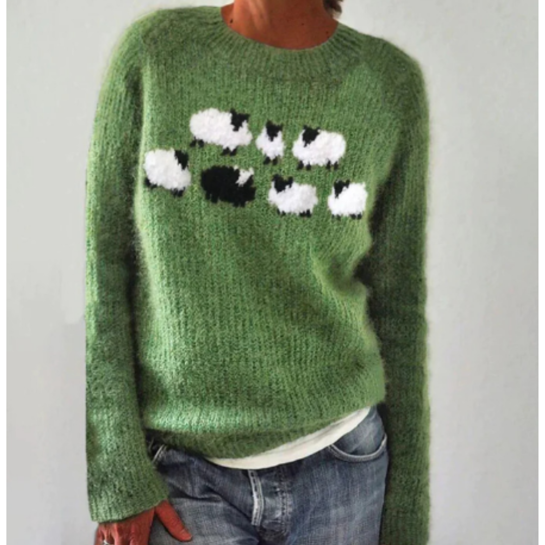 Avril | Ladies Cozy Crew Neck Jumper Sweater - OutfitLondon