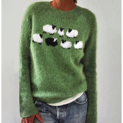 Avril | Ladies Cozy Crew Neck Jumper Sweater - OutfitLondon