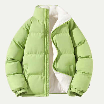 Warm Reversible Fleece Lined Puffer Coat