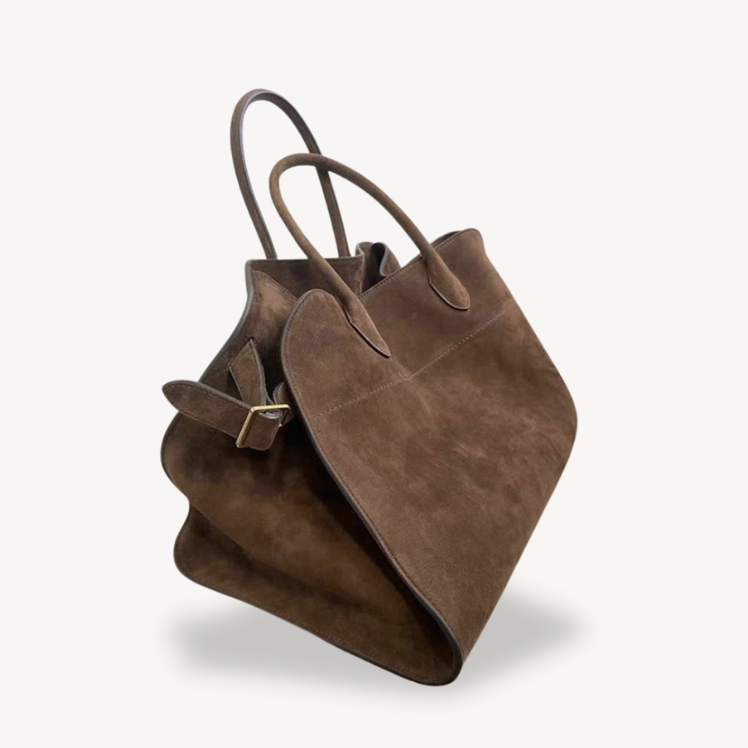Ladies Classic Tan Leather Handbag - OutfitLondon