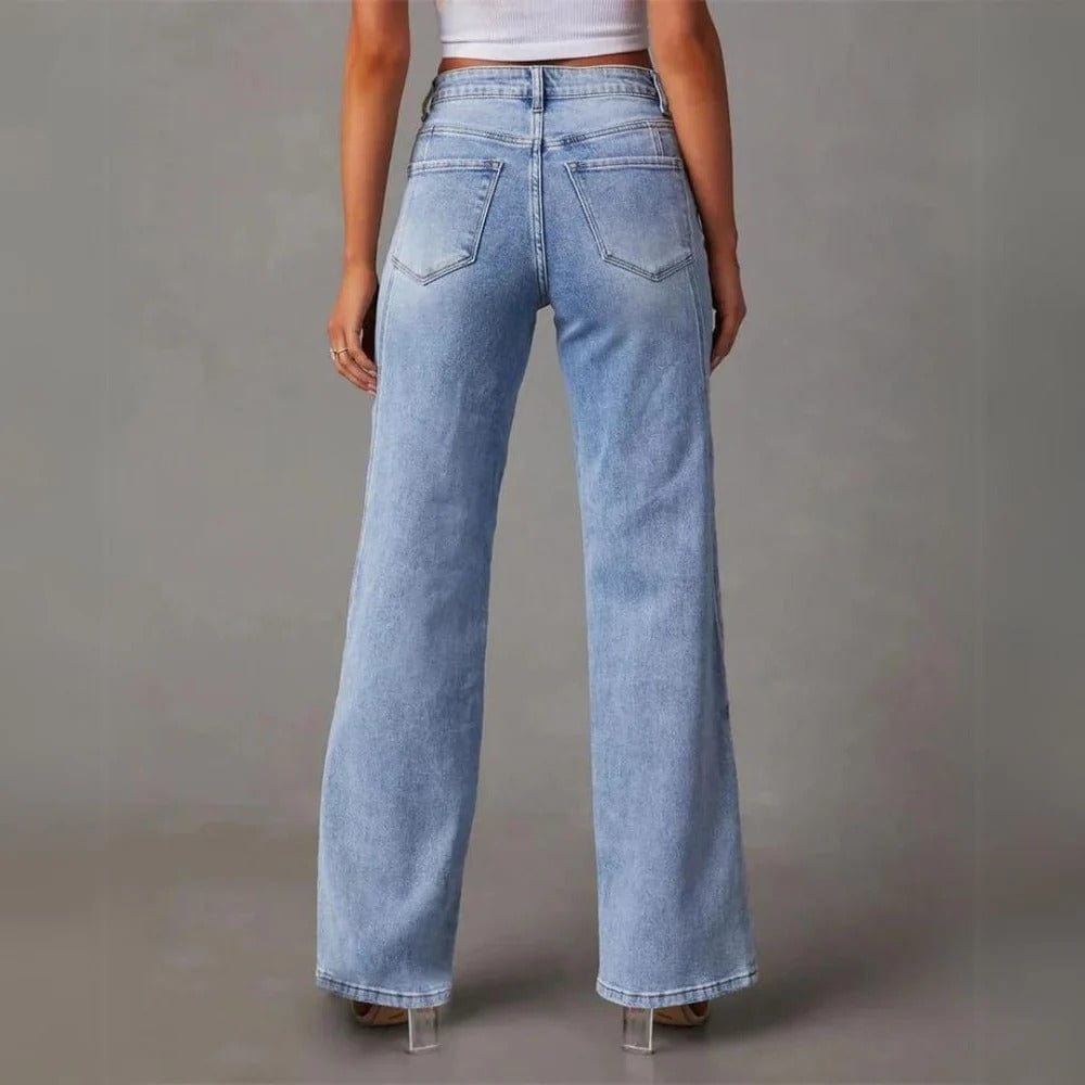 Comfortable Fit Wide Leg Jeans for Women - OutfitLondon