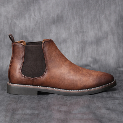 Brown Leather Men's Chelsea Ankle Boots - OutfitLondon