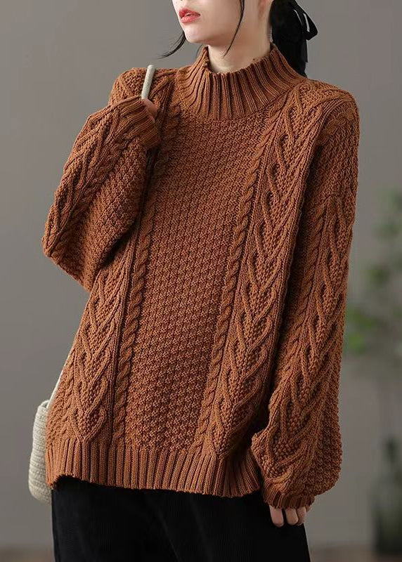 Cozy Large Cable Knit Winter Pullover Sweater