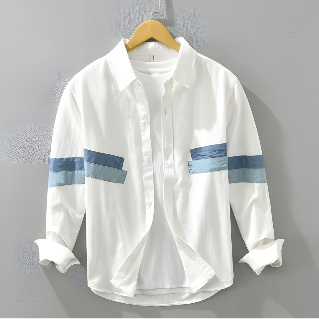Colorful Polo Shirt with Fun Patch Stripes - OutfitLondon