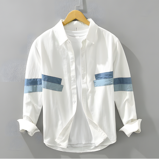 Colorful Polo Shirt with Fun Patch Stripes - OutfitLondon