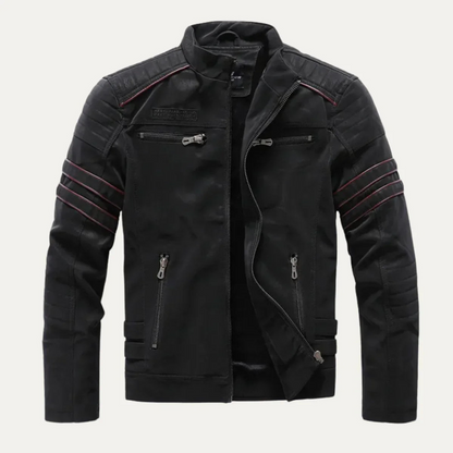 Leather Motorcycle Jacket Casual Fit