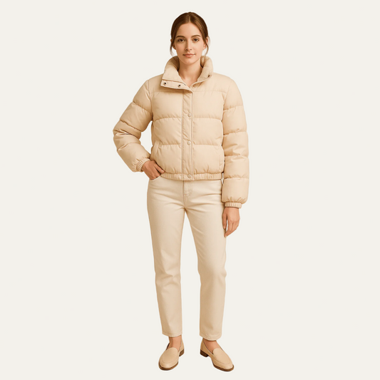 Casual Short Down Filled Jacket - OutfitLondon
