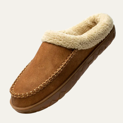 Men's Warm Fleece Lined Moccasin Slippers Shoes - OutfitLondon