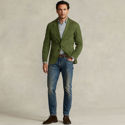 Classic Men's Cotton Jacket with Pockets