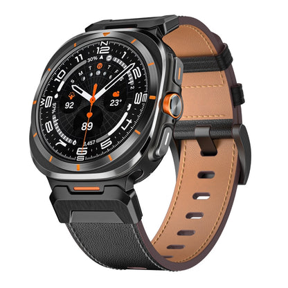 Sturdy Genuine Leather Strap for Samsung Watch 7 Ultra - OutfitLondon